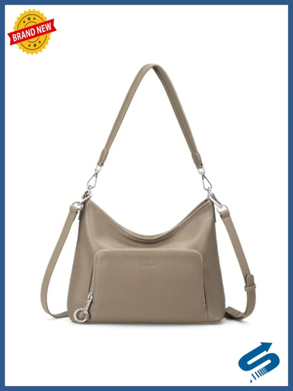 Genuine Leather Anti Theft RFID Hobo Bag Crossbody Shoulder Handbag